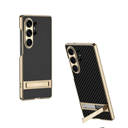 Galaxy S26 Ultra Slim Electroplated Leather Case with Kickstand