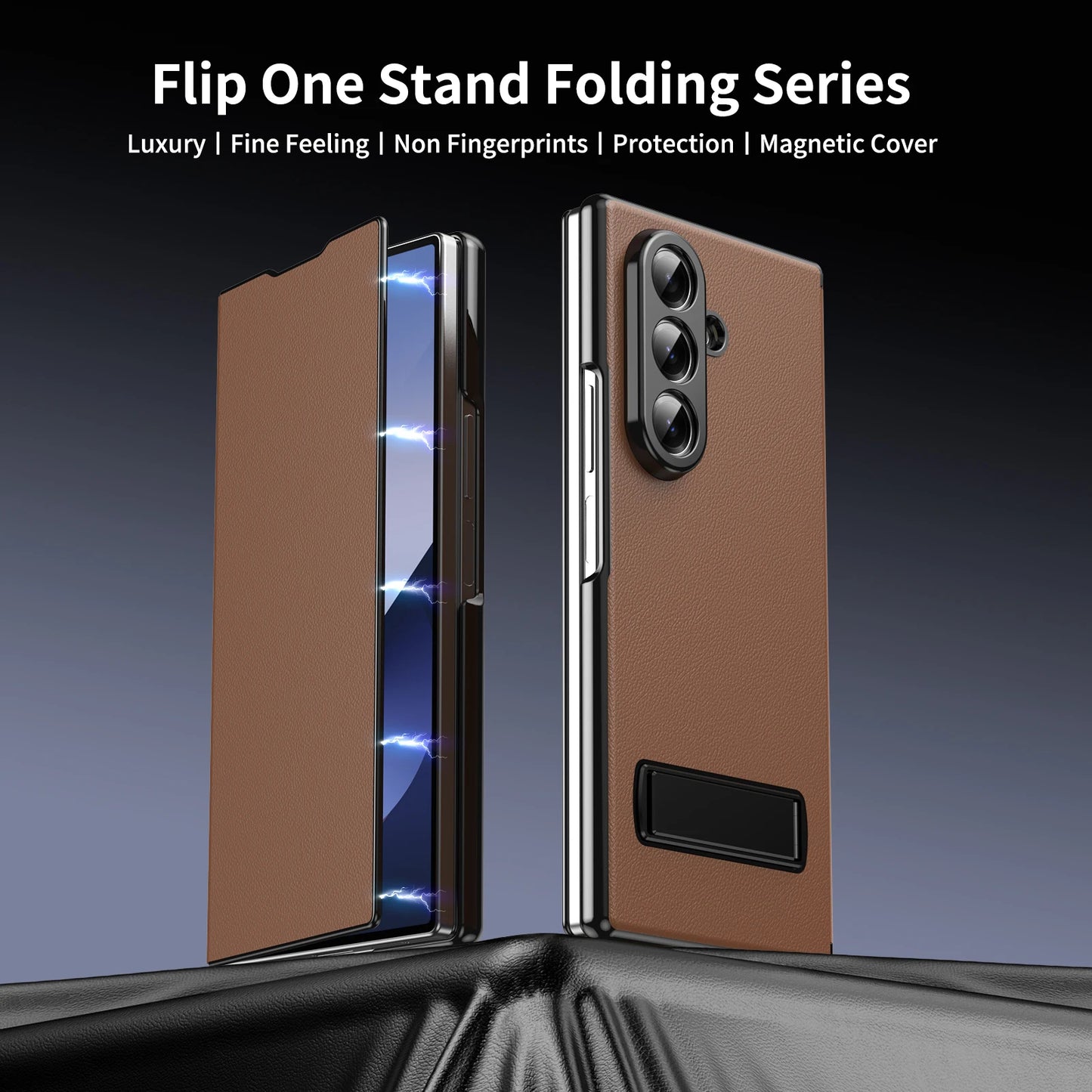 Galaxy Z Fold Leather Case with Built-in Kickstand