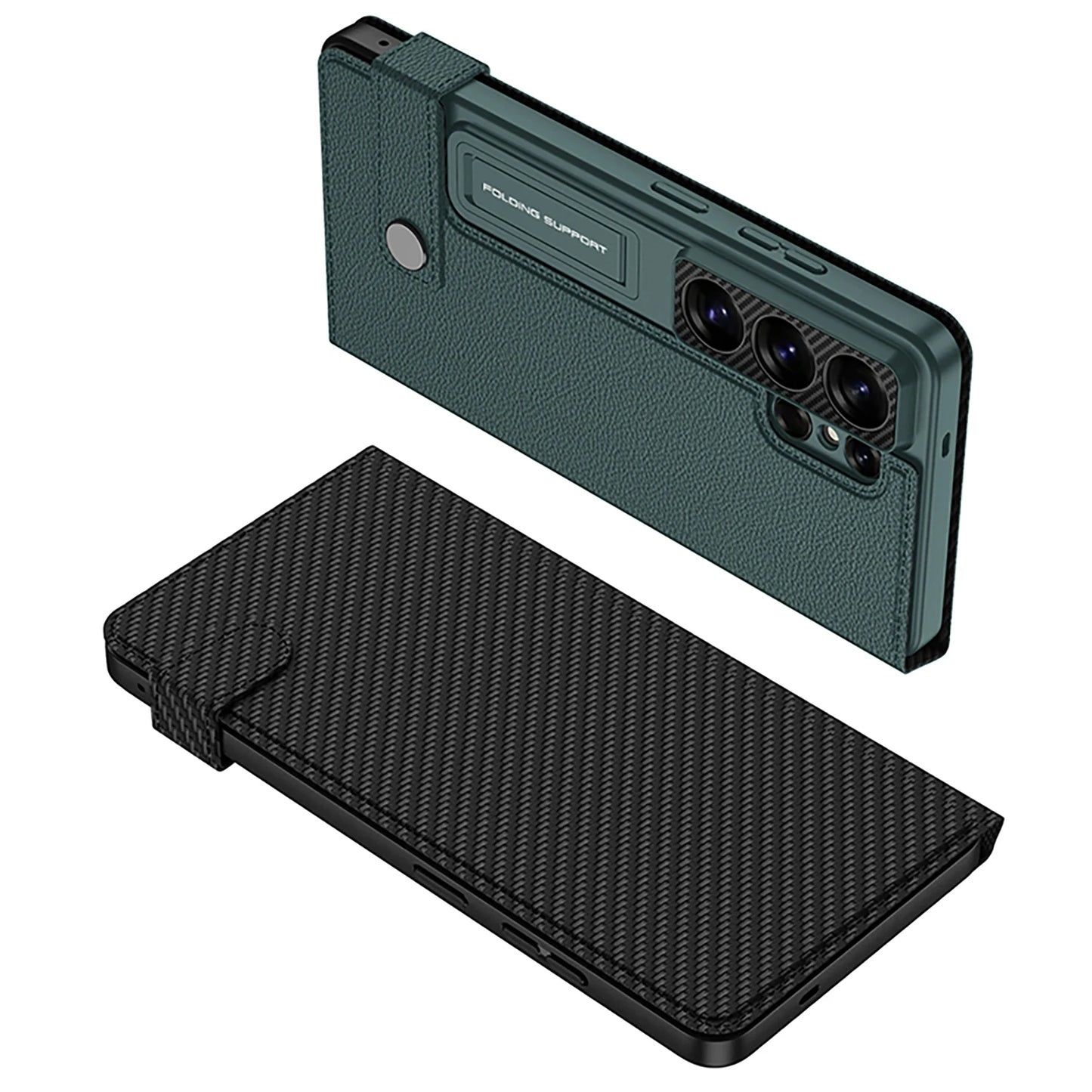 Galaxy S26 Ultra Leather Flip Case with Kickstand and Card Holder