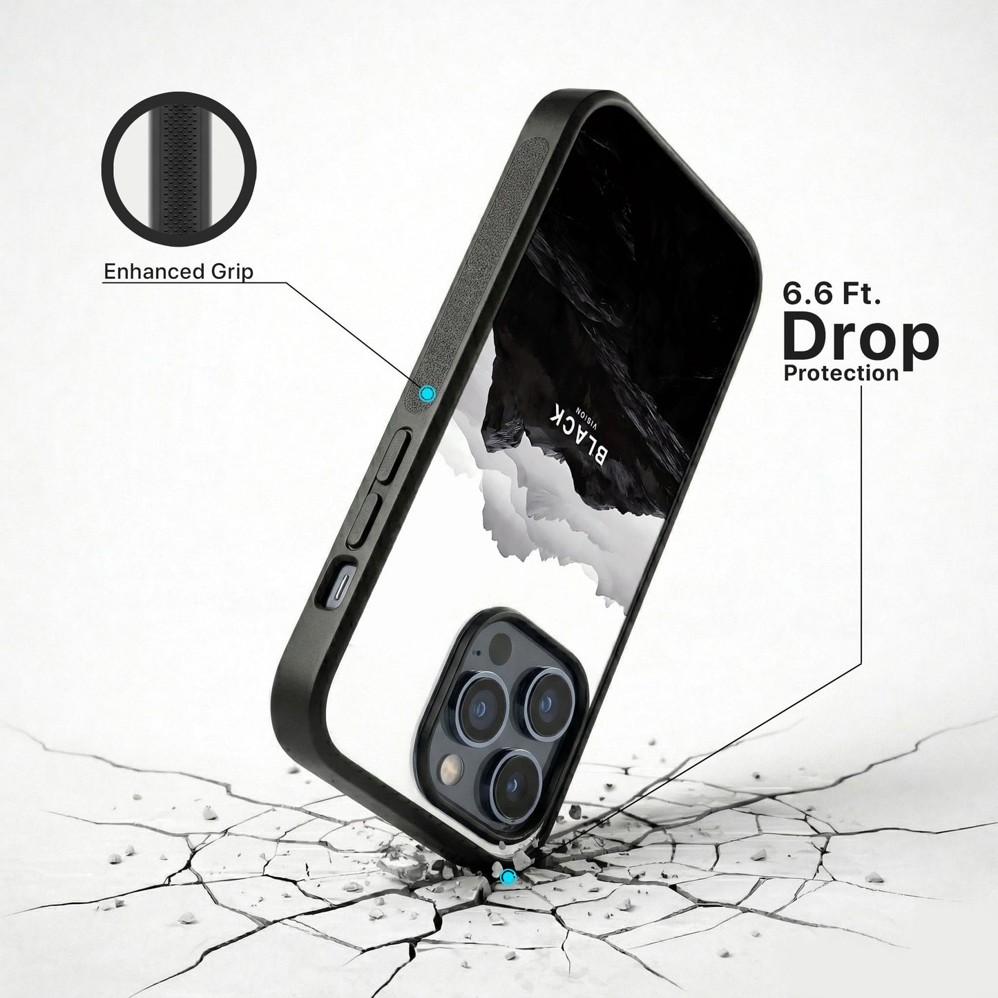 Black Vision Glass Case - iPhone