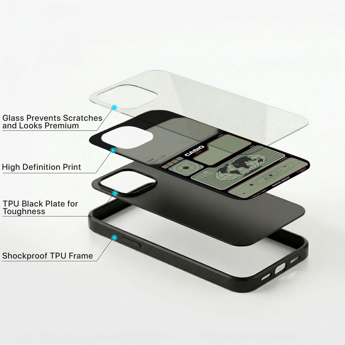 Casio Panel Glass Case - iPhone