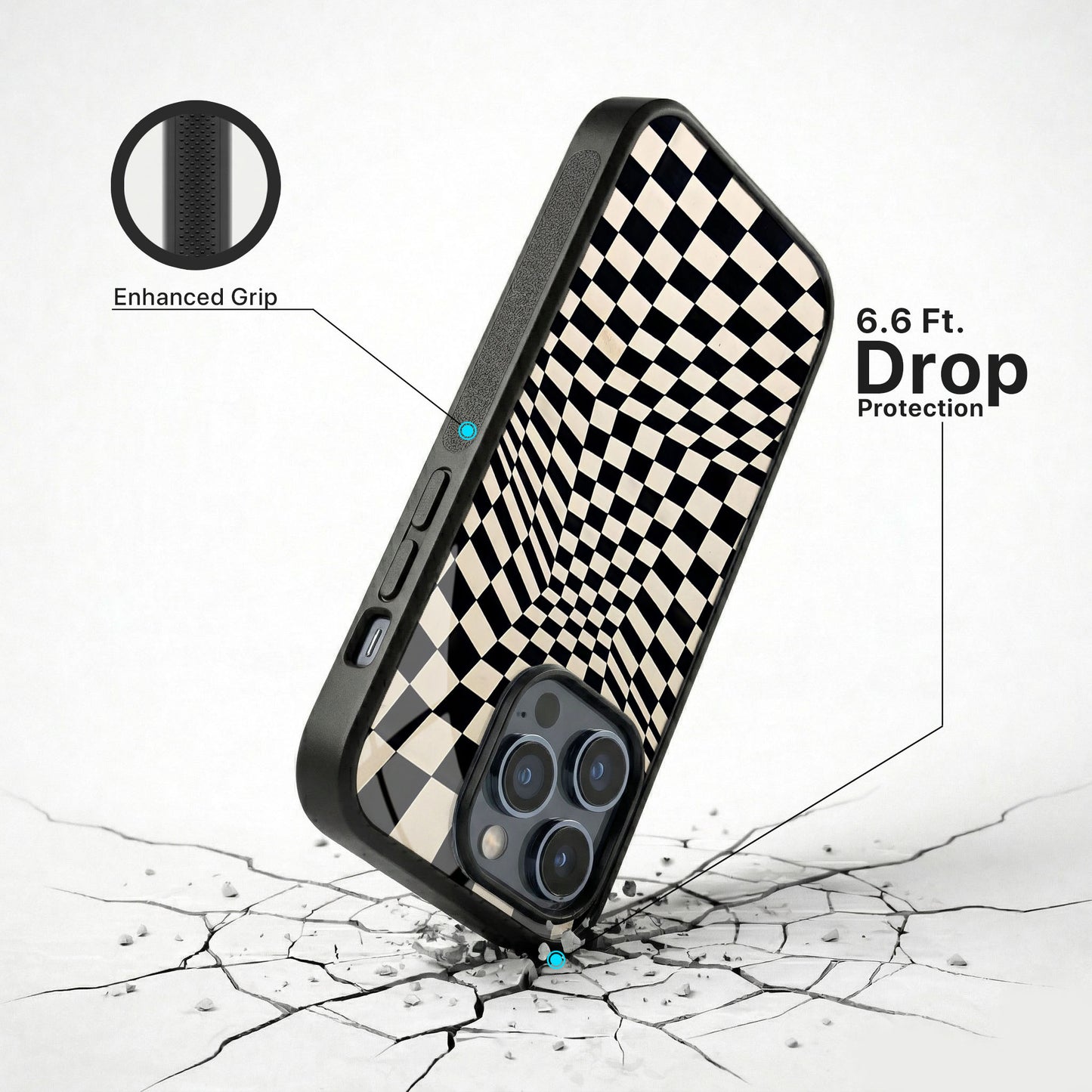 Check Flow Glass Case - iPhone