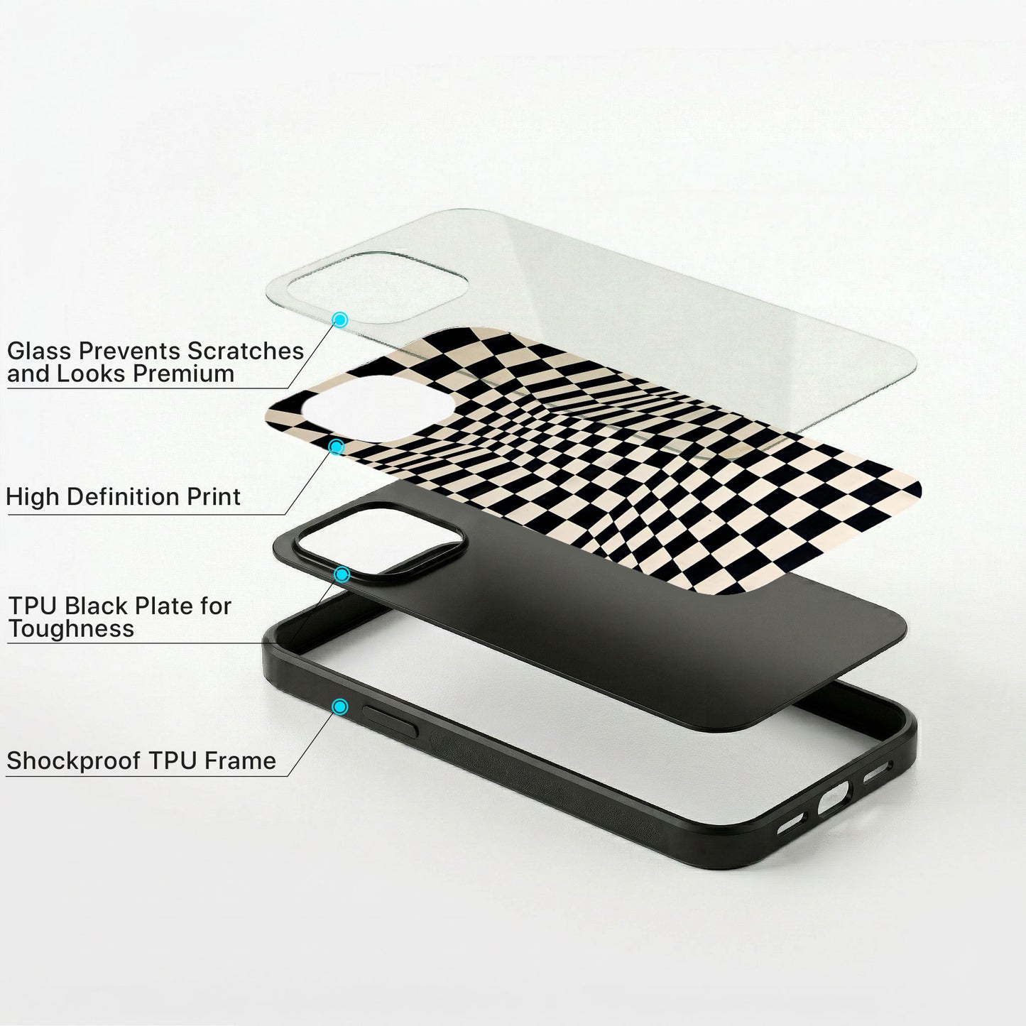 Check Flow Glass Case - iPhone