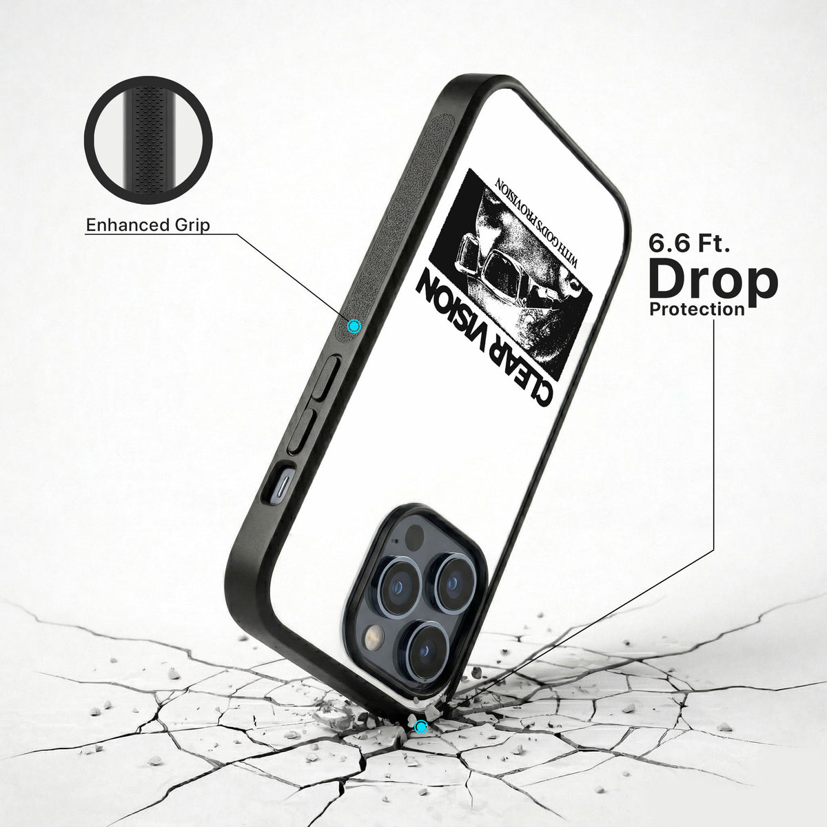Clear Vision Glass Case - iPhone