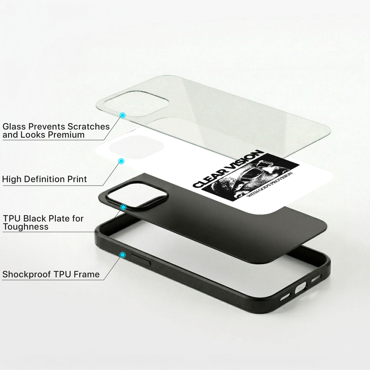Clear Vision Glass Case - iPhone