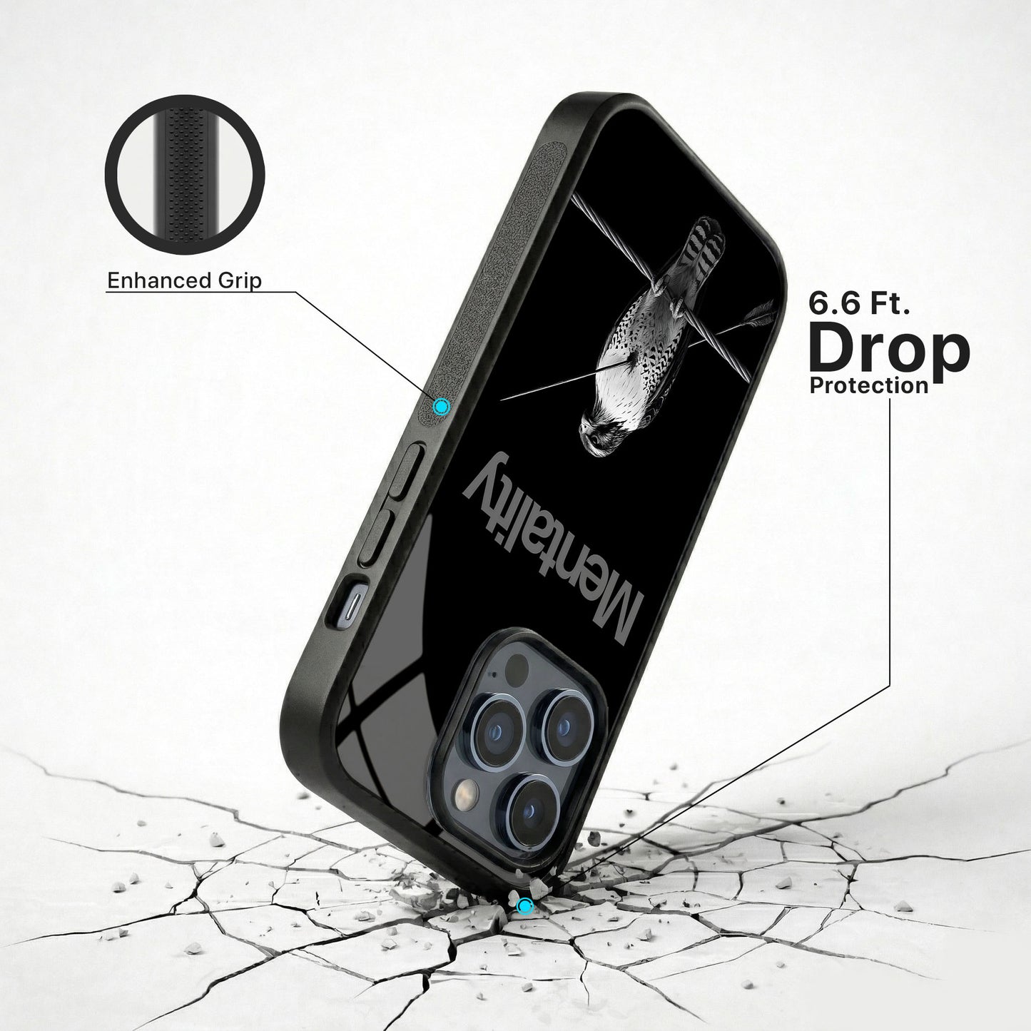 Eagle Mentality Glass Case - iPhone
