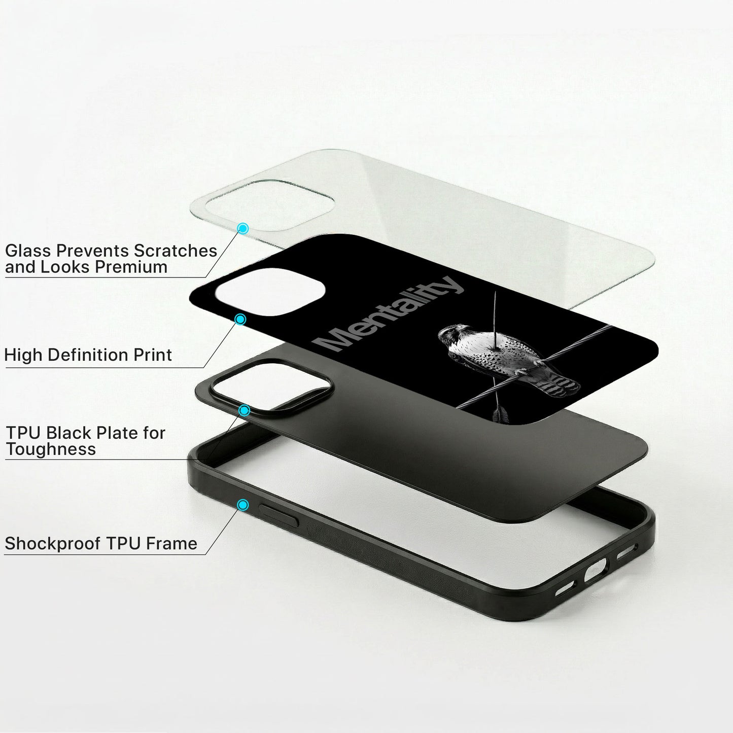 Eagle Mentality Glass Case - iPhone