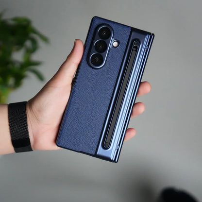 Galaxy Z Fold Leather Armor Case - Hinge & Front Glass Protection