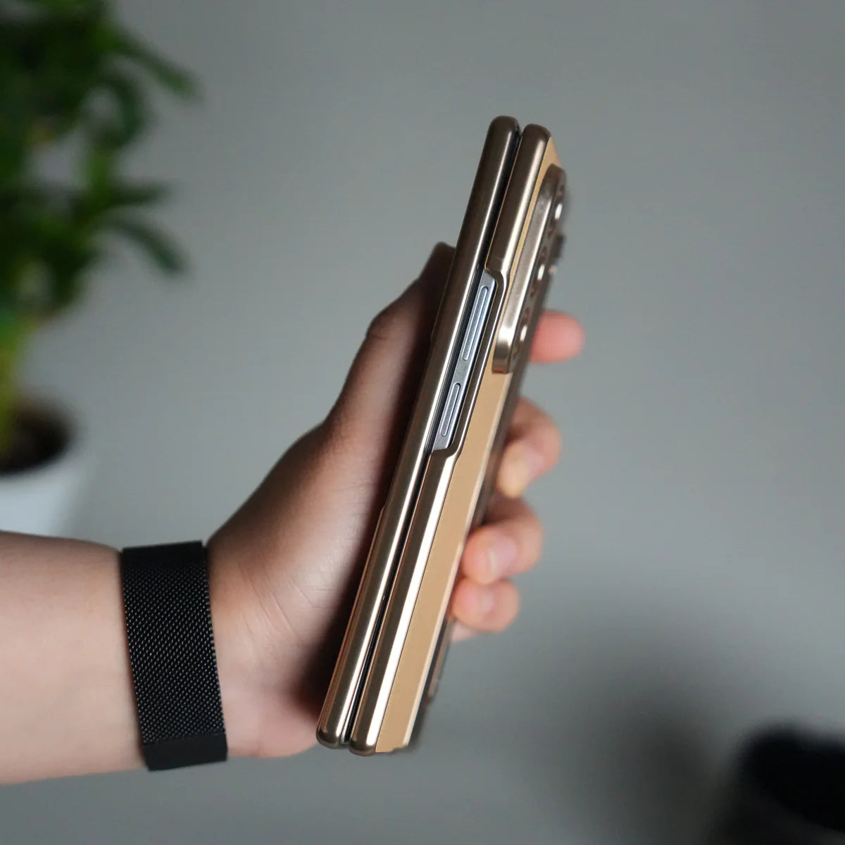 Galaxy Z Fold Leather Armor Case - Hinge & Front Glass Protection