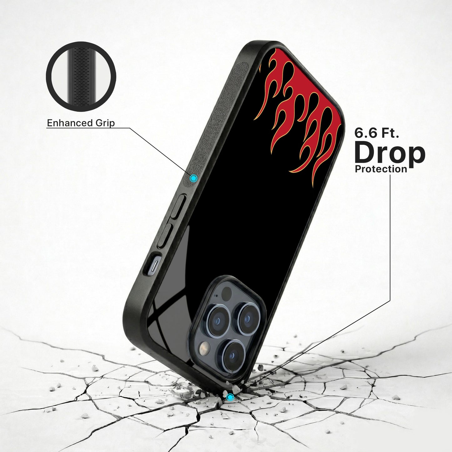 Flame Aura Glass Case - iPhone
