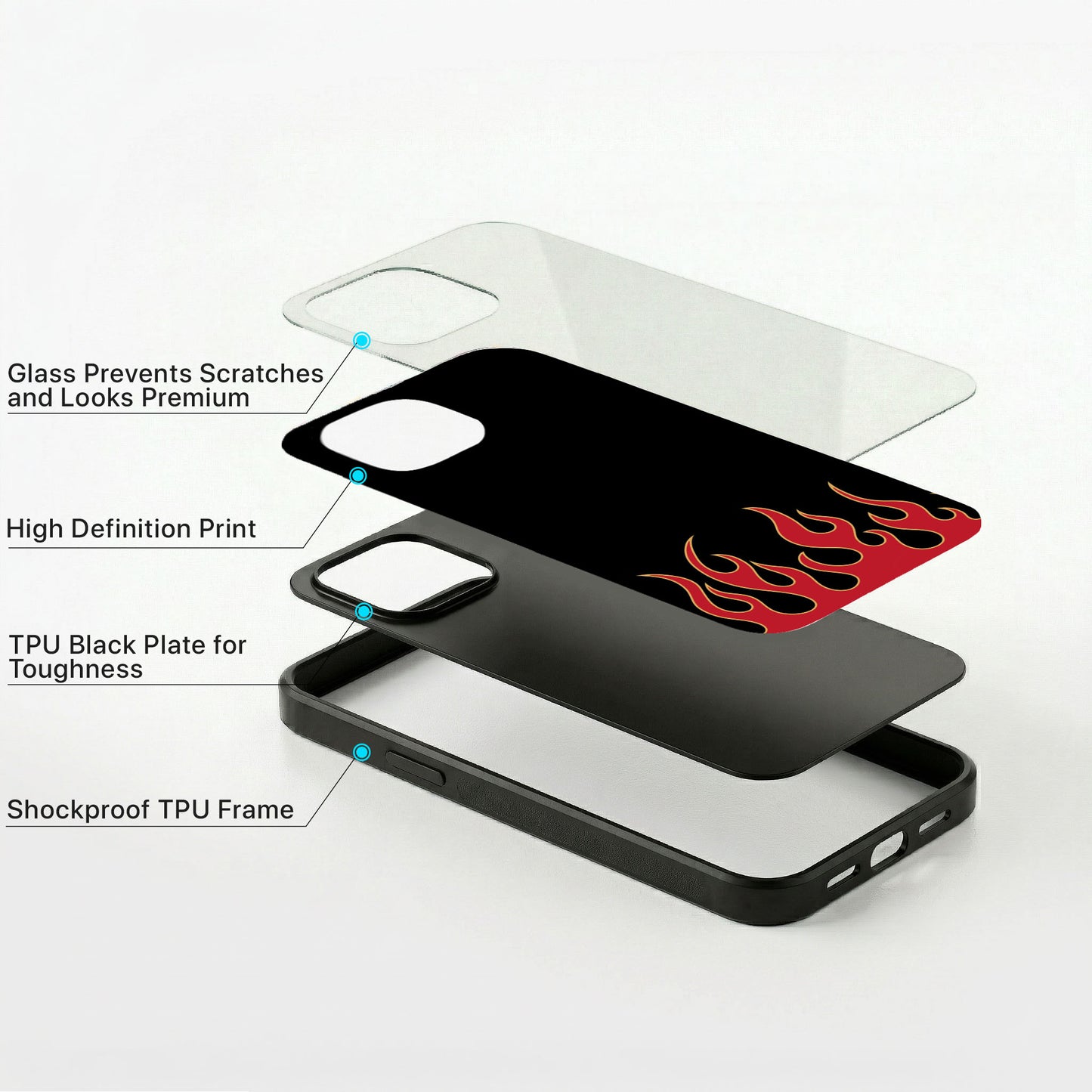 Flame Aura Glass Case - iPhone