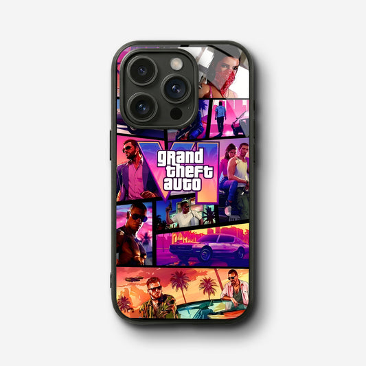 GTA Theme Glass Case - iPhone