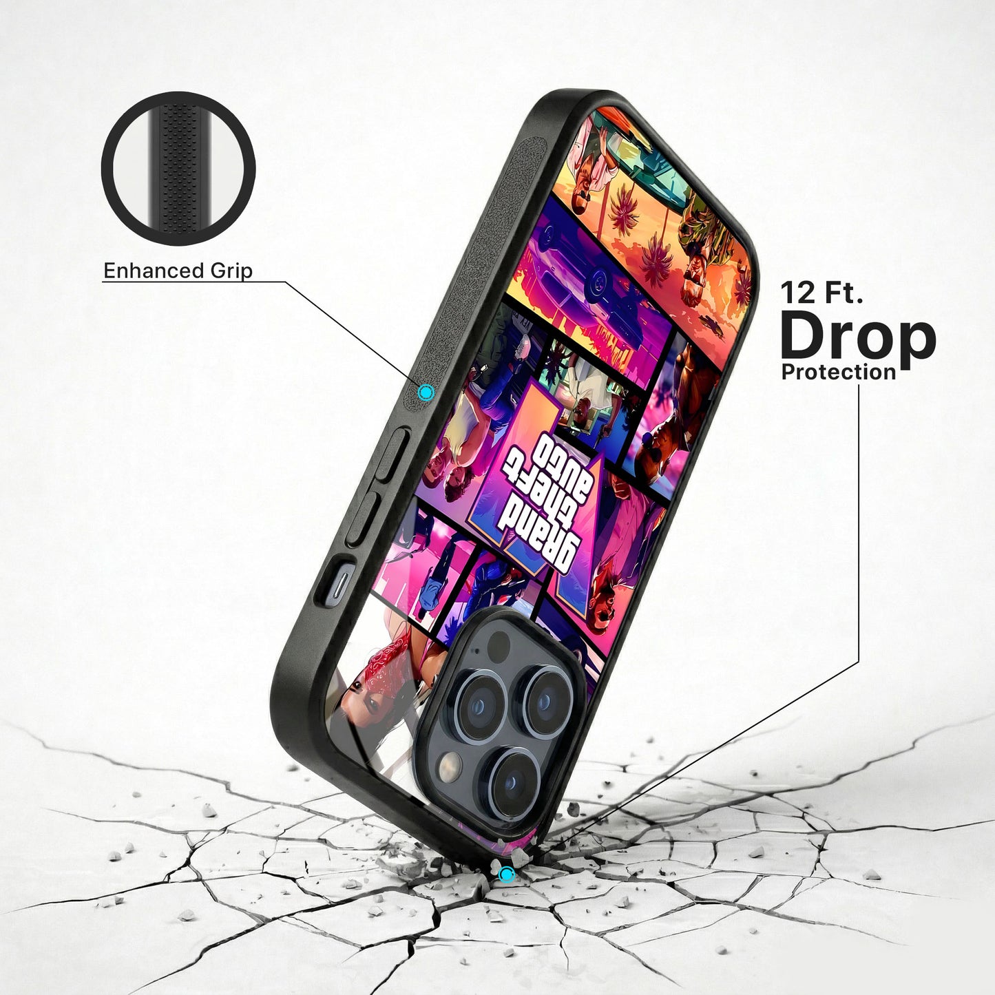 GTA Theme Glass Case - iPhone