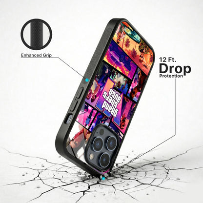 GTA Theme Glass Case - iPhone