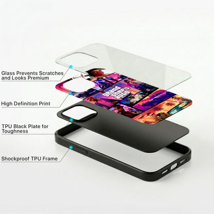GTA Theme Glass Case - iPhone