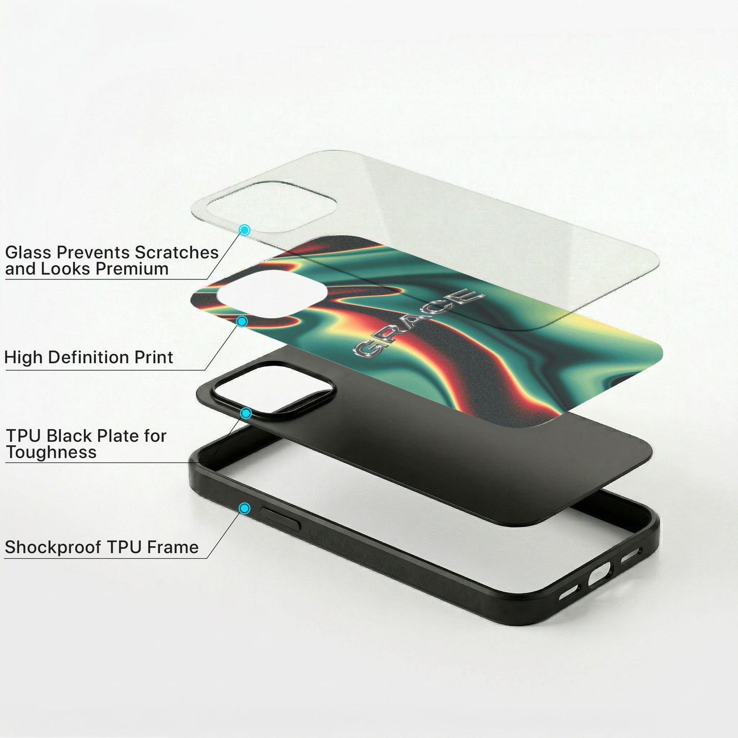 Grace Aesthetic Glass Case - iPhone