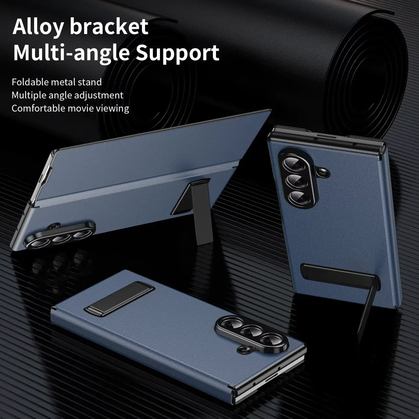 Galaxy Z Fold Leather Case with Built-in Kickstand