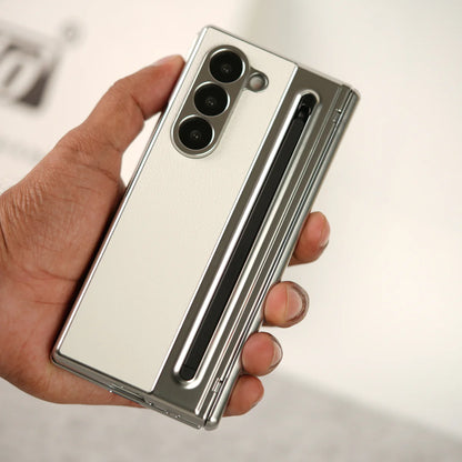 Galaxy Z Fold Leather Armor Case - Hinge & Front Glass Protection