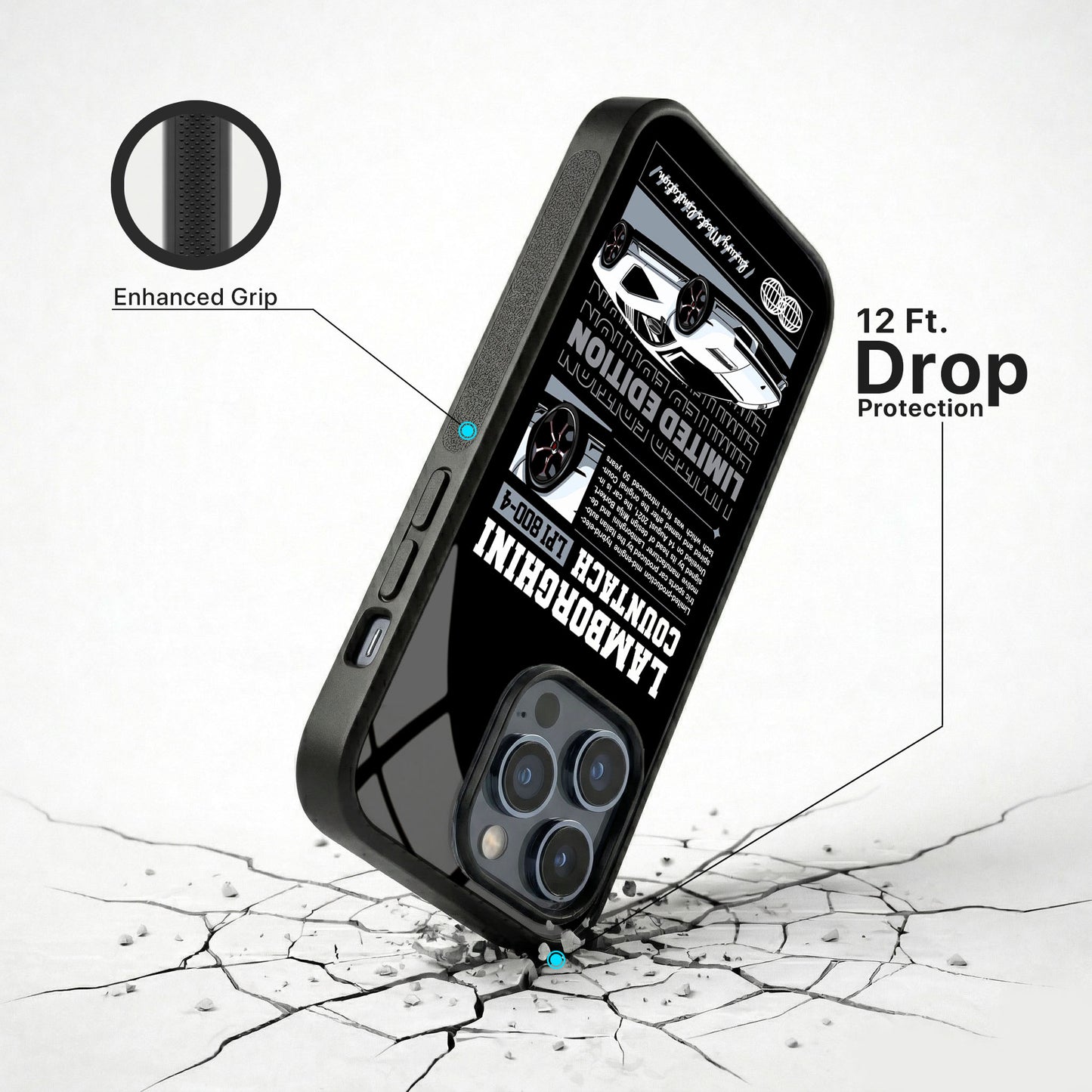 LPI 800-4 Countach Glass Case - iPhone
