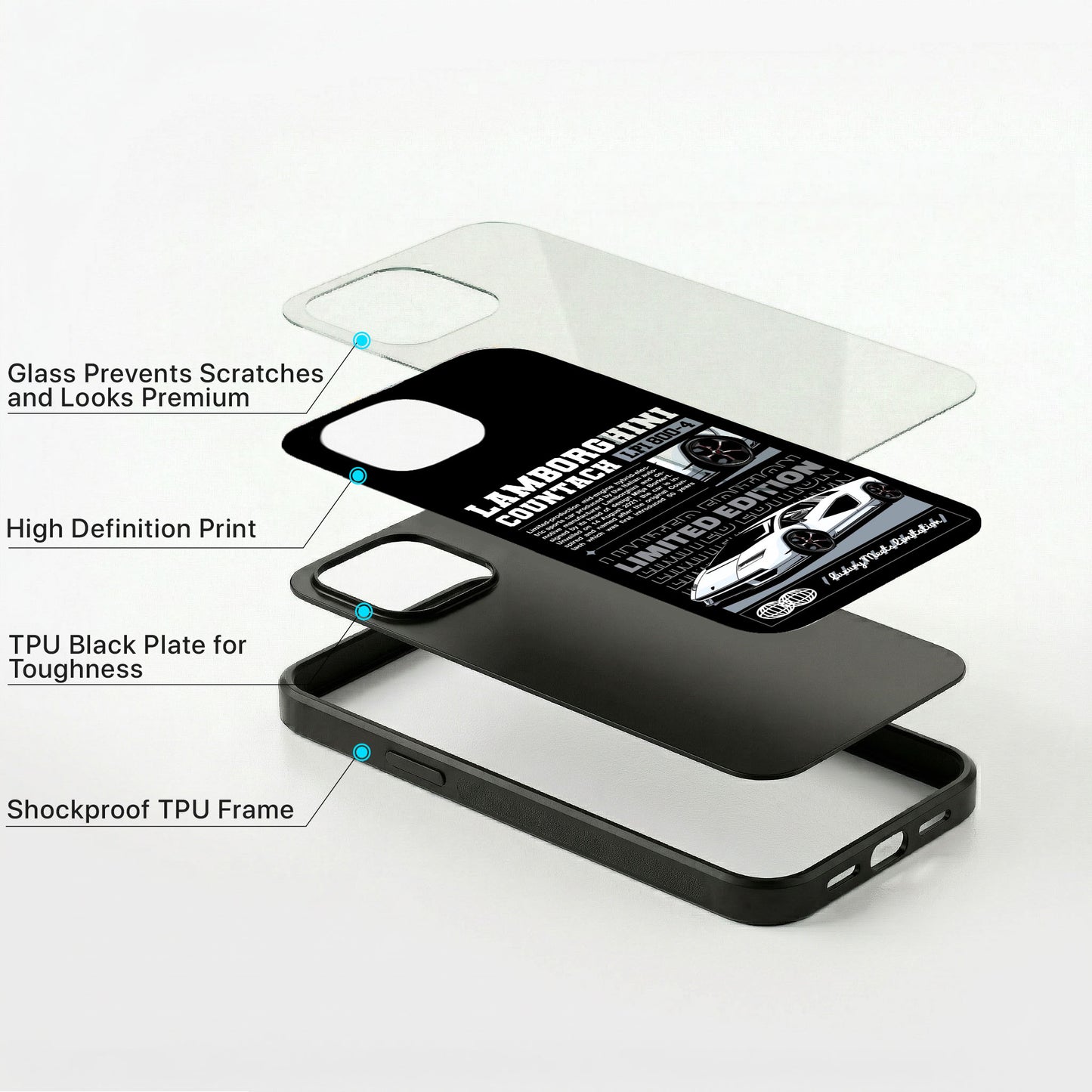 LPI 800-4 Countach Glass Case - iPhone