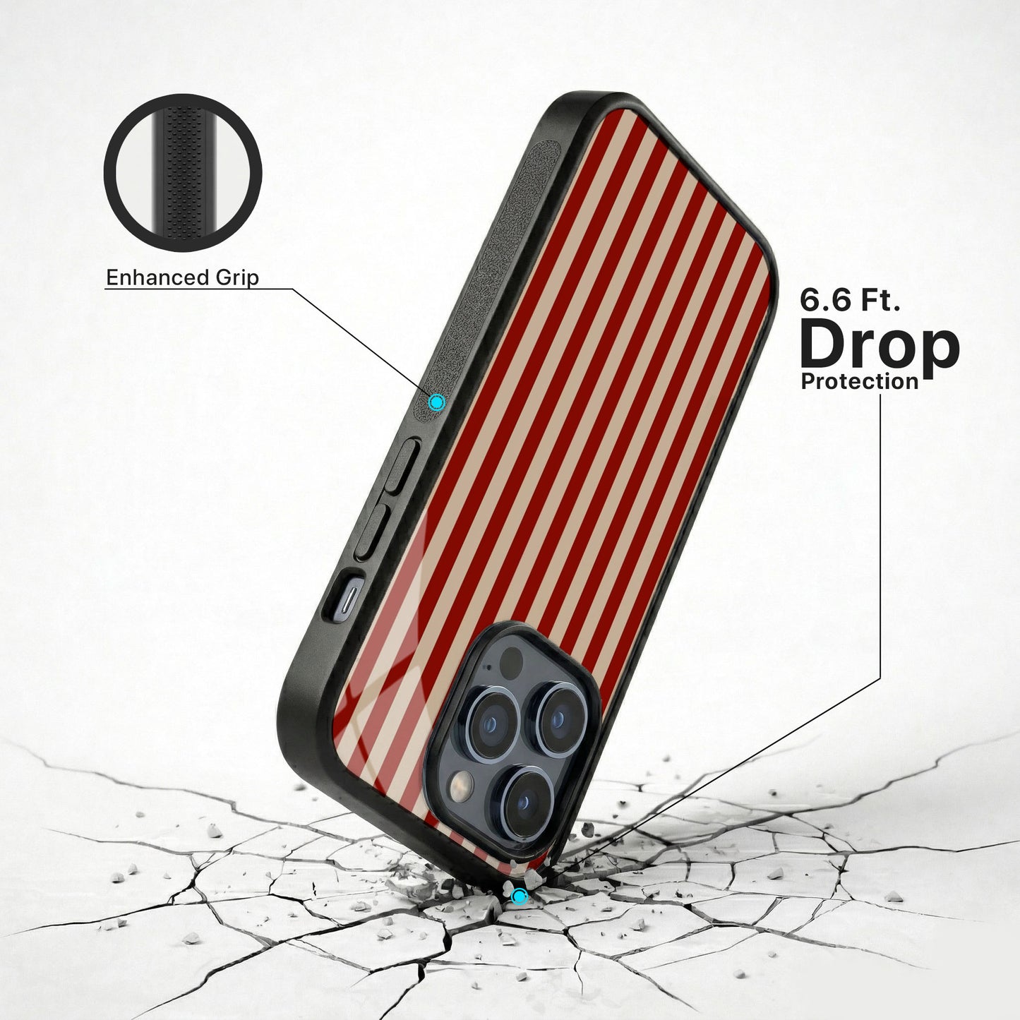 Linear Aesthetic Glass Case - iPhone