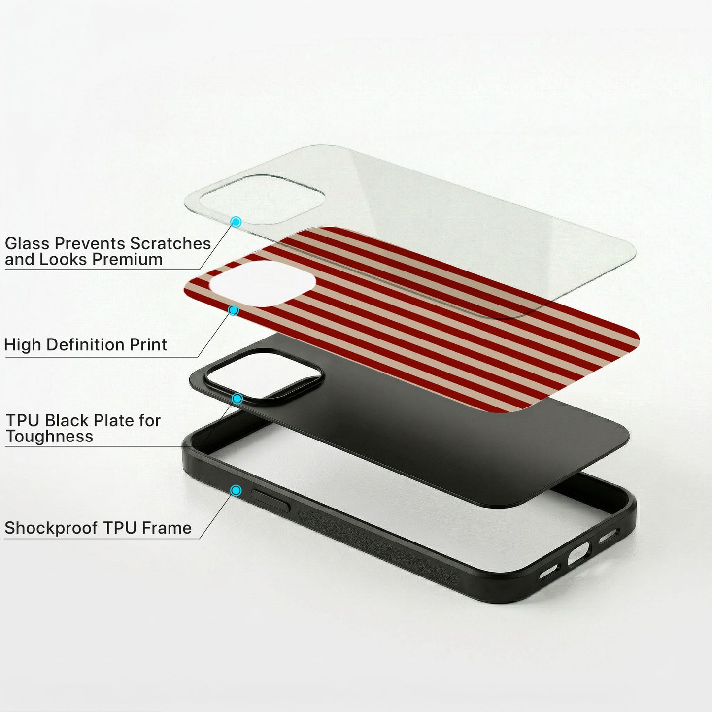 Linear Aesthetic Glass Case - iPhone