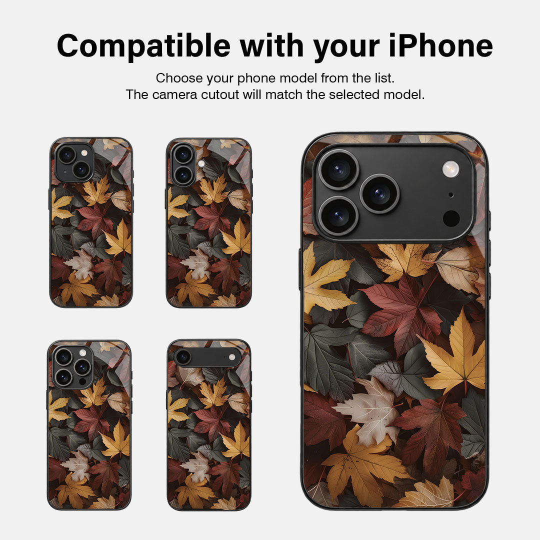Maple Leaves Glass Case - iPhone