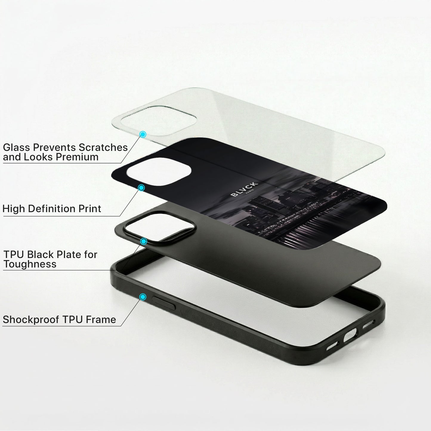 Midnight Paris Glass Case - iPhone