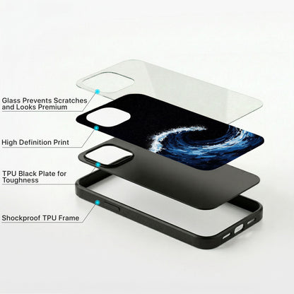 Midnight Surge Glass Case - iPhone
