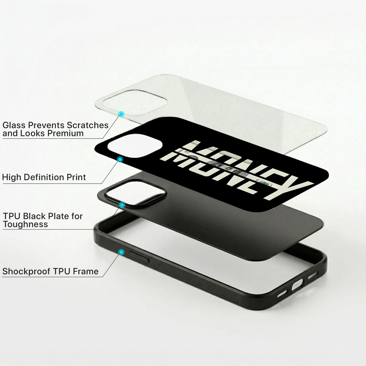 Money Follows Glass Case - iPhone