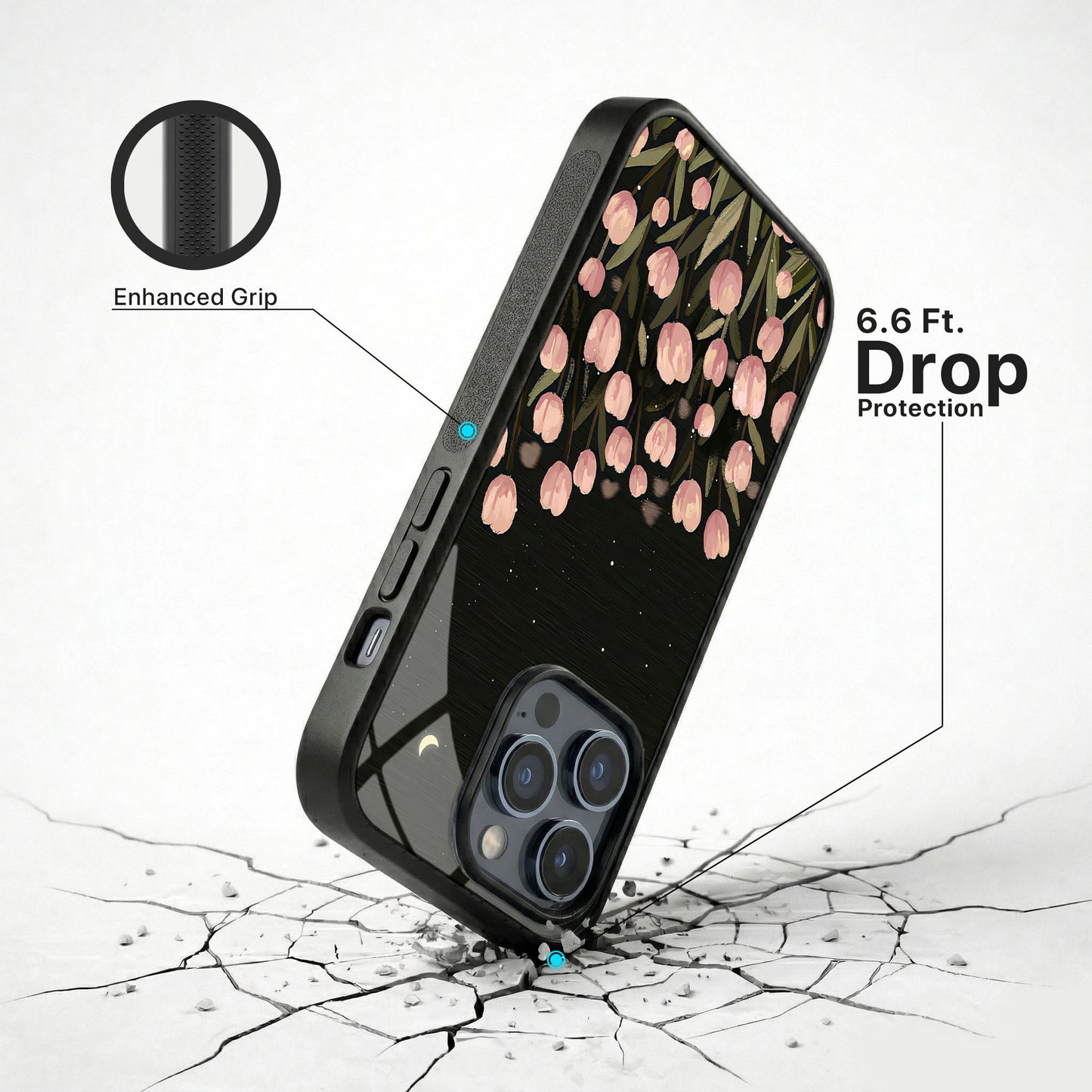 Moon Bloom Glass Case - iPhone