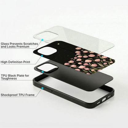 Moon Bloom Glass Case - iPhone