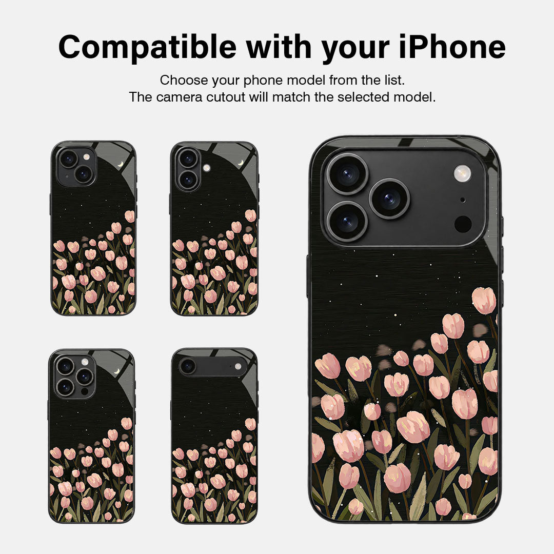 Moon Bloom Glass Case - iPhone