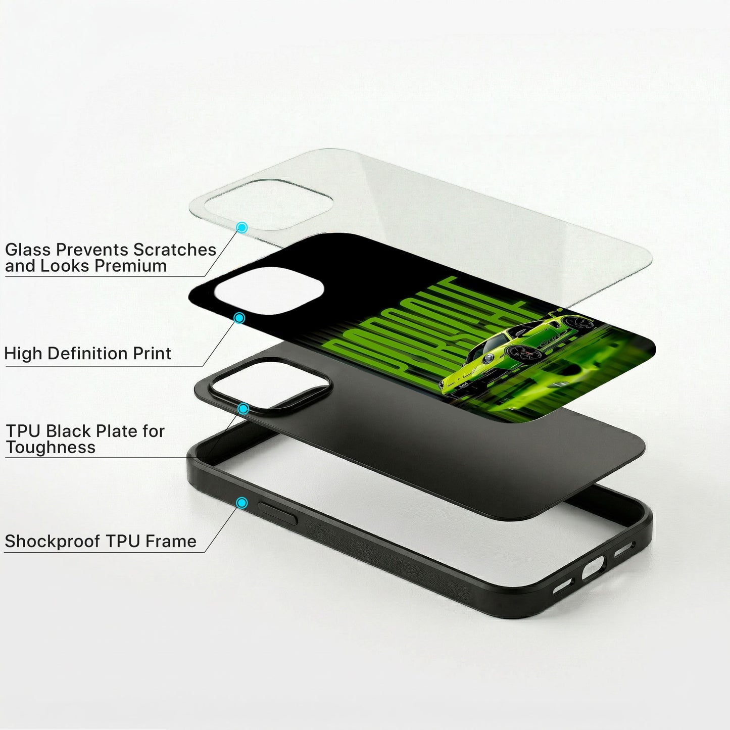 Neon Thunder Glass Case - iPhone