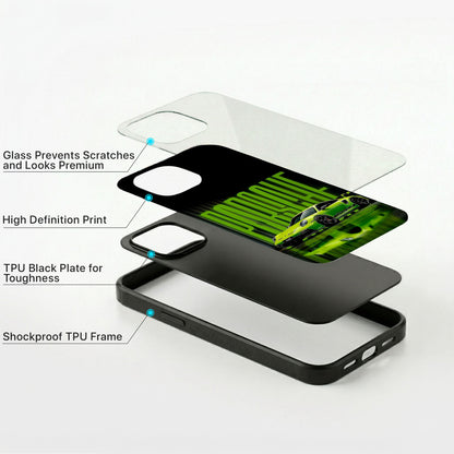 Neon Thunder Glass Case - iPhone