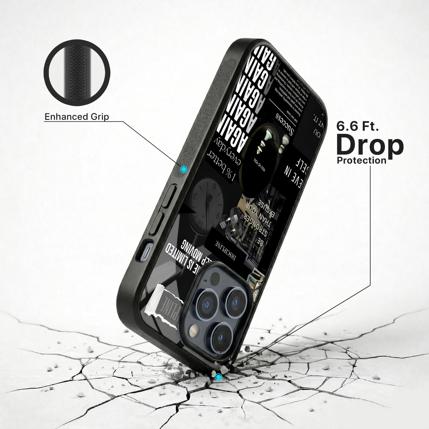 Never Quit Glass Case - iPhone