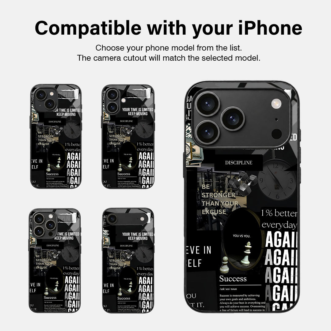 Never Quit Glass Case - iPhone