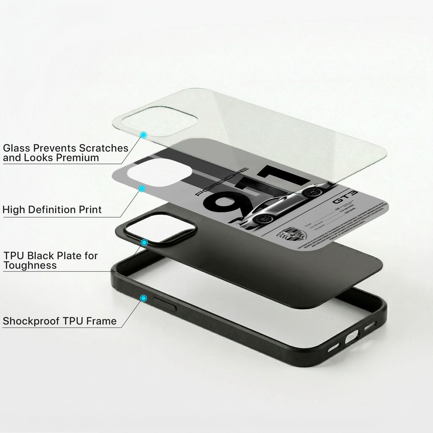 Porsche Torque Glass Case - iPhone