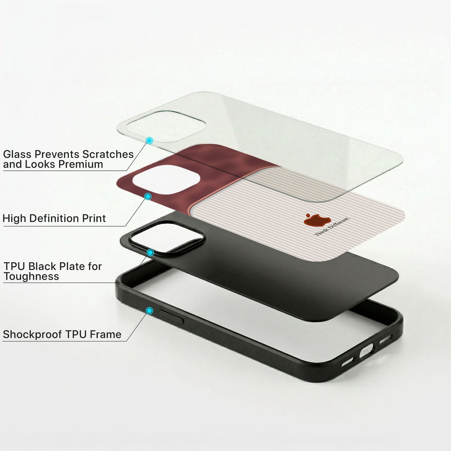 Pure Grid Glass Case - iPhone