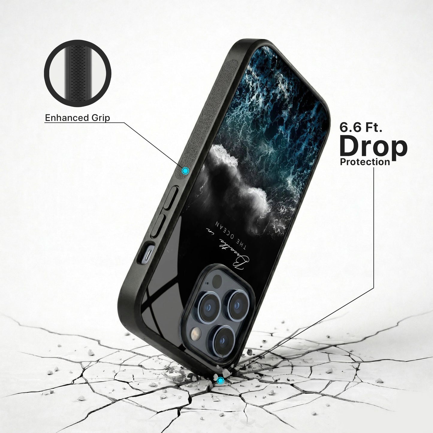 Quiet Ocean Glass Case - iPhone