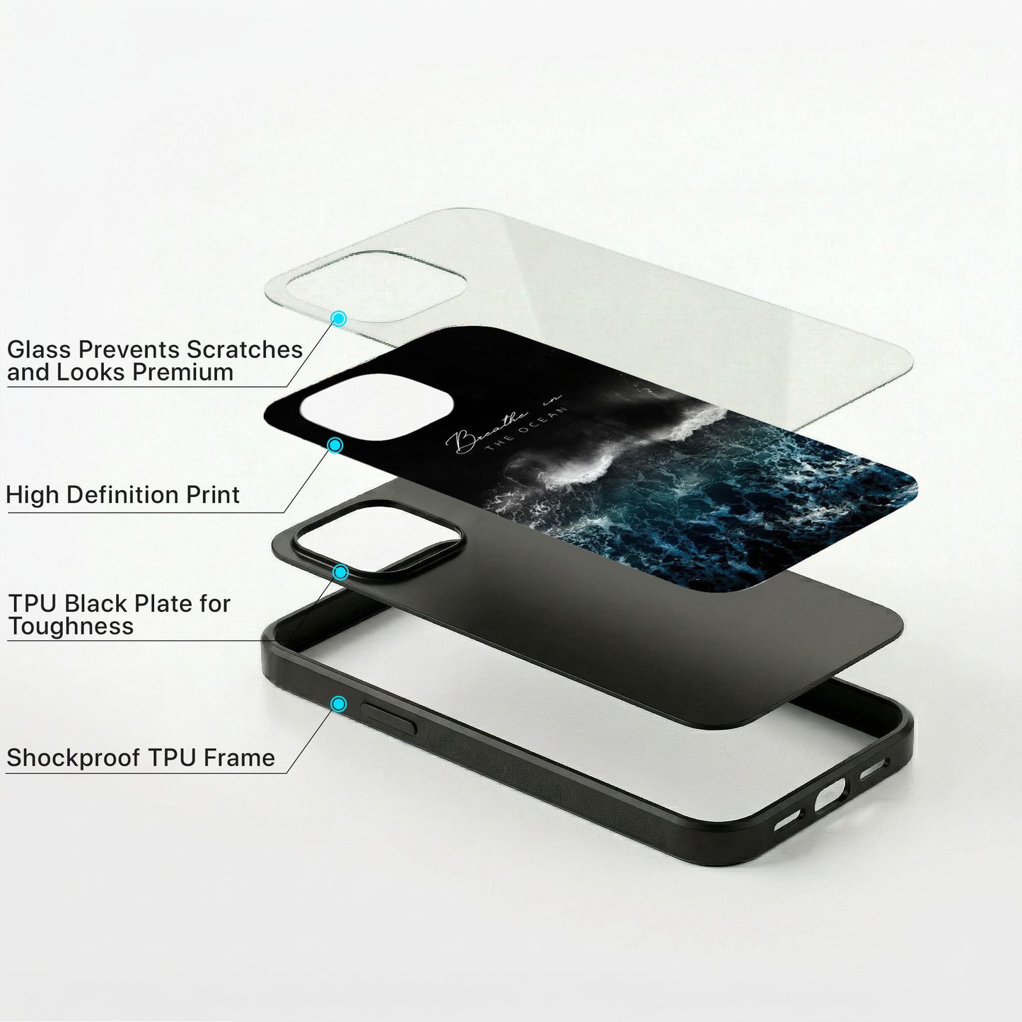 Quiet Ocean Glass Case - iPhone