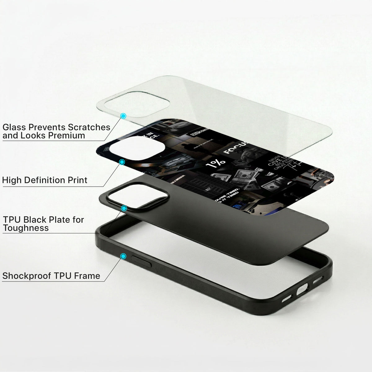 Rich Thoughts Glass Case - iPhone