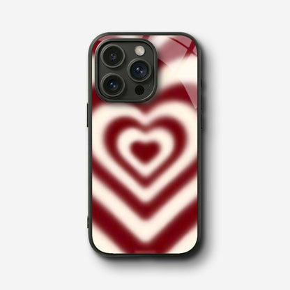 Rosy Heart Glass Case - iPhone