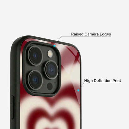 Rosy Heart Glass Case - iPhone