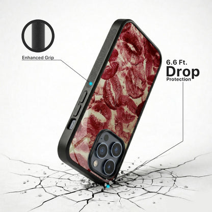 Rosy Kisses Glass Case - iPhone