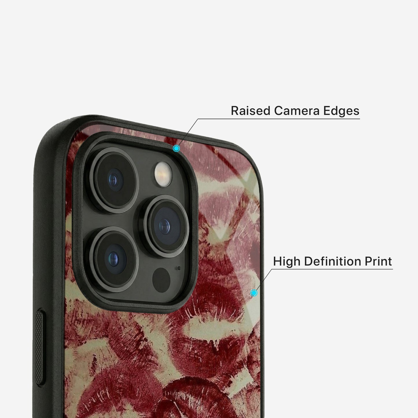 Rosy Kisses Glass Case - iPhone