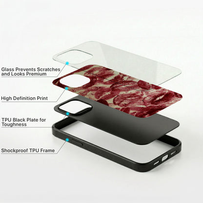 Rosy Kisses Glass Case - iPhone