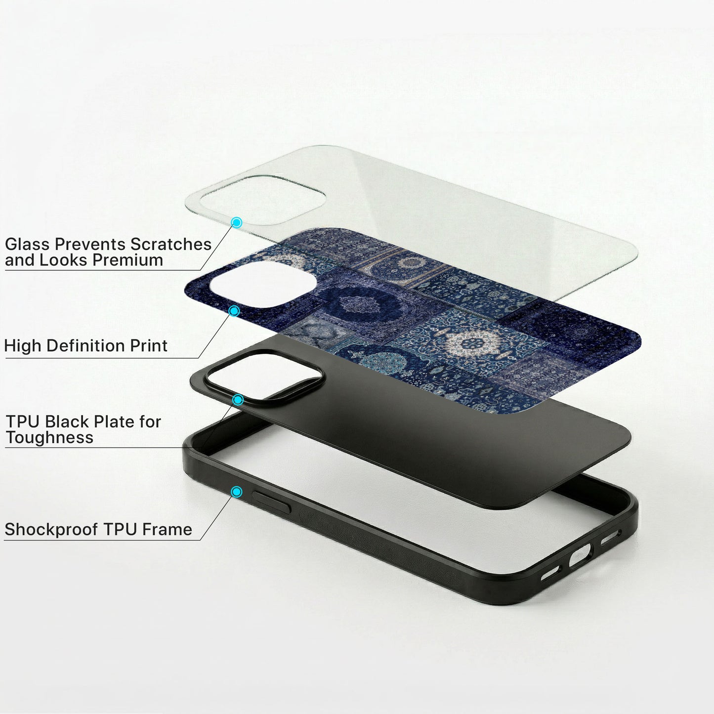 Royal Persian Rug Glass Case - iPhone