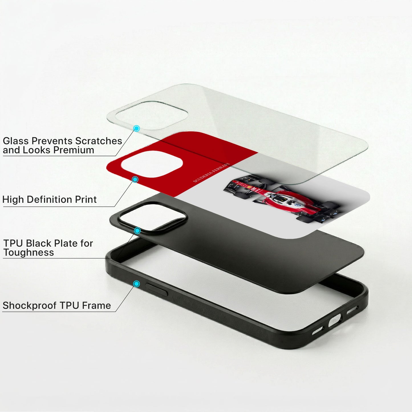 Scuderia Line Glass Case - iPhone