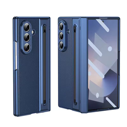 Galaxy Z Fold Elite Plated Leather Armor Case